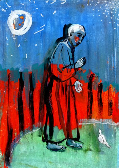 Die Vögel füttern. Nach Giotto von Gigi Sudbury